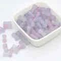 Glass tie-dye bamboo beads loose spacer beads for handmade DIY bracelets hair accessories - 6x12mm Hole Approx 1mm / Pink Purple
