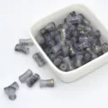 Grey glass bamboo spacer beads with gold foil flakes for DIY handmade jewelry bracelets. - 6x12mm Hole Approx 1mm / Black & Gold