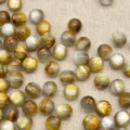 Perline rotonde in resina stile pittura ad olio sfuse per braccialetto collana fai da te - Verde oliva giada