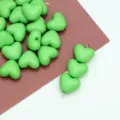 Acrylic green heart shaped loose beads candy color DIY jewelry making accessories charm - Green