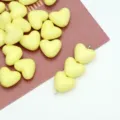 Acrylic yellow heart beads loose beads for DIY handmade phone charms jewelry making accessories - Yellow