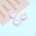 Perline sciolte a forma di cuore in acrilico Mabe placcato UV per gioielli fai da te e catene. - 17*15 mm / Foro circa 2,5 mm / Rosa tie-dye