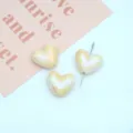 Acrylic UV electroplated heart beads detail shot for handmade DIY jewelry making and crafts. - 17*15mm / Hole Size Approx. 2.5mm / Tie-Dye Orange