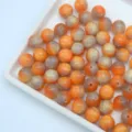 Resin swirl round loose beads for DIY handmade bracelets phone charms jewelry making detail - Orange Gray