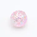 Perle rose irisée en acrylique rose UV pendentif floral électroplaqué pour porte-clés DIY. - Rose Clair