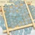 Perle in pietra naturale azzurre rotonde cristallo giada fai da te bracciale accessori artigianato - 8mm / Aquamarine