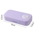 Boîte de Rangement de Papeterie Double Couche Motif Lapin Mignon 3D Violet Portable - Violet