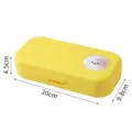 Jolie trousse à crayons jaune 3D double couche portable boîte papeterie dessin animé - Jaune