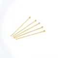 Alfileres de cabeza de bola chapados en oro 18k para bisuteria DIY, abalorios metalicos - Alfileres de bola / 0.6*30mm / Chapado en oro 18K