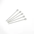 Detalle alfileres de ojo en plata, pasadores de metal para creacion de joyas hechas a mano DIY. - Alfileres de Ojo / 0.6*30mm / Oro blanco