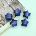 16mm star resin beads for DIY jewelry making phone charms crafts, beautiful starry blue design. - 16mm (Hole 2.2mm) / Cobalt Blue