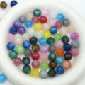 Cuentas redondas de resina estrellada colorida para pulseras hechas a mano detalles - 8mm / Multicolor
