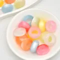 Perline occhio di gatto colorate foro grande anello accessori per creazione gioielli DIY. - 16,5 mm / dimensione del foro circa 8,8 mm / Colore Casuale