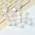 Perline sfuse con grande foro bianco forma a secchiello accessori gioielli DIY dettaglio. - 10 mm / Diametro del foro circa 5,0 mm / Bianco