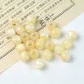 Perline a botte bianche lattiginose con grande foro per creazione di gioielli fai da te. - 10 mm / Diametro del foro circa 5,0 mm / Beige