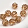 16mm Full Rhinestone Beads Clear Shamballa Ball DIY Bracelet Jewelry Making 10pcs - Caramel color