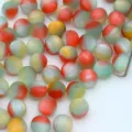 Dettaglio perline rotonde in resina opaca pittura a olio per accessori di gioielleria fai da te. - 10 mm / dimensione del foro circa 1,8 mm / Grande pesce & Begonia