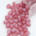 Perles ovales en résine rose rêveuses perles en vrac pour bijoux de bracelet faits à la main DIY - 8x11mm / Rose foncé
