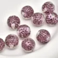 16mm rhinestone pave disco ball beads pink crystal shamballa beads for DIY jewelry making. - Purple