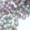 Matte oil painting resin round beads detail shot, colorful gradient loose DIY jewelry accessories. - Blue-Purple Glow