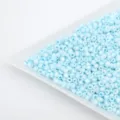 Light blue glass seed beads detail, sparkling barrel shape beads for DIY handmade bracelets accessories. - Light Blue