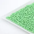 Light green glass seed beads detail close up, perfect for DIY handmade beaded jewelry. - Mint Green