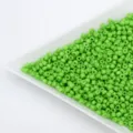 Green glass seed beads barrel loose beads detail view for DIY handmade bracelet jewelry making - Fruit Green