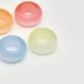 Perline occhio di gatto colorate anelli spessi per accessori di gioielli fai da te - 16,5 mm / dimensione del foro circa 8,8 mm / Verde chiaro