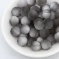 Perles œil de chat givrées mates gris rondes en vrac bricolage bijoux collier accessoires - Gris Mat