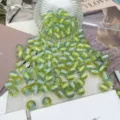 Perline in resina cielo stellato sfumato con glitter per gioielli DIY dettaglio - 8mm / Giallo fluorescente e verde chiaro