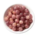 Pink resin glitter round beads for DIY jewelry making, beautiful sparkling craft accessories. - Violet