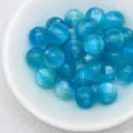 Perle di occhio di gatto gelatina blu perline sfuse per braccialetti fai da te gioielli - 10 mm / dimensione del foro circa 1,8 mm / 1. Blu oceano da sogno