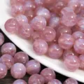 Perline tonde in resina rosa glitterata per gioielli fai da te, sfuse a sirena. - 8mm / Rosa Cipria
