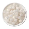 White resin cat eye round beads mixed for DIY handmade jewelry making and craft accessories. - White
