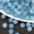 Dettaglio perline tonde in resina glitterata blu, perline sfuse scintillanti per accessori fai da te. - 8mm / Blu