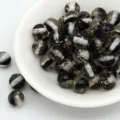 Resin loose beads with gold foil and starry style for DIY handmade bracelets and phone chains. - 8mm / Aperture Approx. 1.6mm / Piano Black