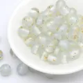 Resin beads with gold foil and shimmer, DIY loose beads for handmade jewelry bracelets crafting. - 8mm / Aperture Approx. 1.6mm / Ice Blue