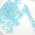 Dettaglio perline barilotto in resina glitter blu 8mm, perfette per accessori fai da te. - #10 Blu
