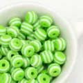 Green white striped resin beads DIY handmade jewelry phone chain and bag charm accessories - Green