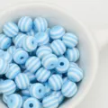 Blue and white striped resin beads for DIY phone charms, jewelry and craft making. - Light Blue