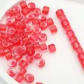 Perline a bariletto in resina glitterata rossa 8mm, perle occhio di gatto per fai da te. - 6# Rosso