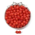 Red starry streamer loose beads with holes for DIY handmade bracelets necklaces jewelry making. - Red