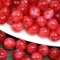 Red Mermaid Glitter Resin Round Beads Acrylic Loose Beads for DIY Jewelry Making - Red
