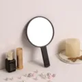 Handspiegel ronde cosmetische spiegel draagbare make-up spiegel handig voor dagelijks gebruik - Ronde Spiegel / Zwart