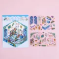 PET pegatinas 3D miniatura de casa de flores cottage para niños bricolaje diario decoración - Casa de Flores