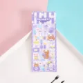 Bonita hoja de pegatinas de conejo y oso de dibujos animados para decoración de diario y manualidades. - Conejo Postre Morado