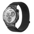 Replacement woven strap for Huawei smartwatch, breathable nylon band, secure metal connector. - 20mm / Black