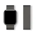 Stainless steel Milanese watch strap detail shot, magnetic mesh design replacement band. - 38/40/41mm / Graphite Black Milanese