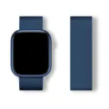 Blue metal Milanese loop strap and watch case set, smooth mesh design for daily comfort. - Blue Milanese