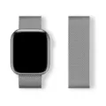 Stainless steel Milanese loop metal magnetic strap replacement for smart watch accessory. - Silver Milanese